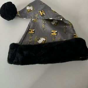 Harry Potter Hufflepuff Christmas Holiday Santa Pom-Pom Hat w/ Trim, Adult Sized